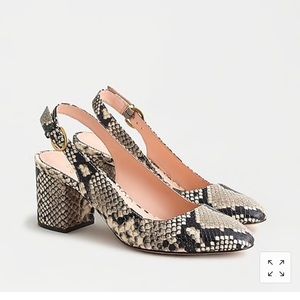 Beautiful J.Crew Snake Embossed Slingbacks